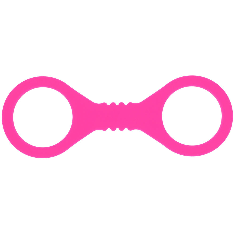 Sex & Mischief Small Hot Pink Silicone Cuffs - Hot Pink Small