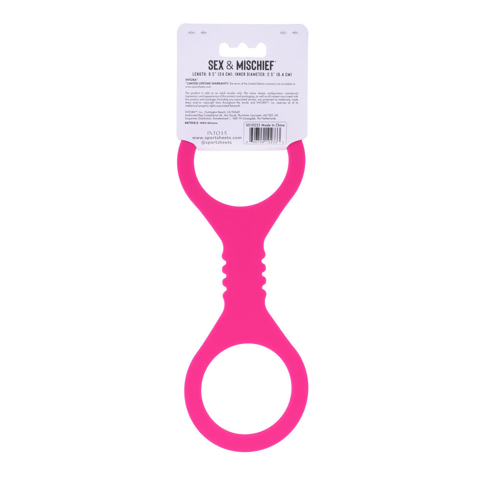 Sex & Mischief Small Hot Pink Silicone Cuffs - Hot Pink Small
