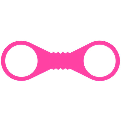 Sex & Mischief Large Hot Pink Silicone Cuffs - Hot Pink Large