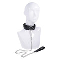 S&M Shadow Collar and Leash - Black Neck Restraint and Leash