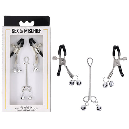 S&M Shadow Bell Nipple and Clit Jewelry - Metal Nipple Clamps