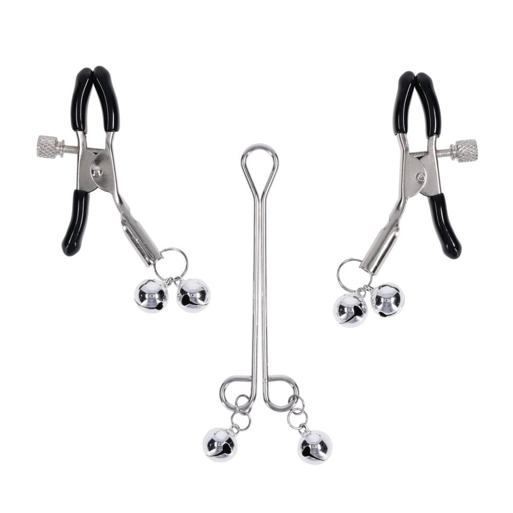S&M Shadow Bell Nipple and Clit Jewelry - Metal Nipple Clamps