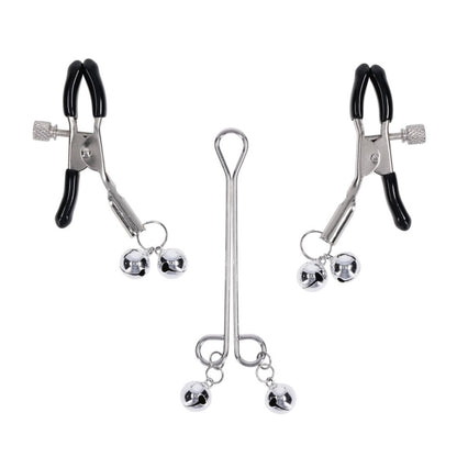 S&M Shadow Bell Nipple and Clit Jewelry - Metal Nipple Clamps