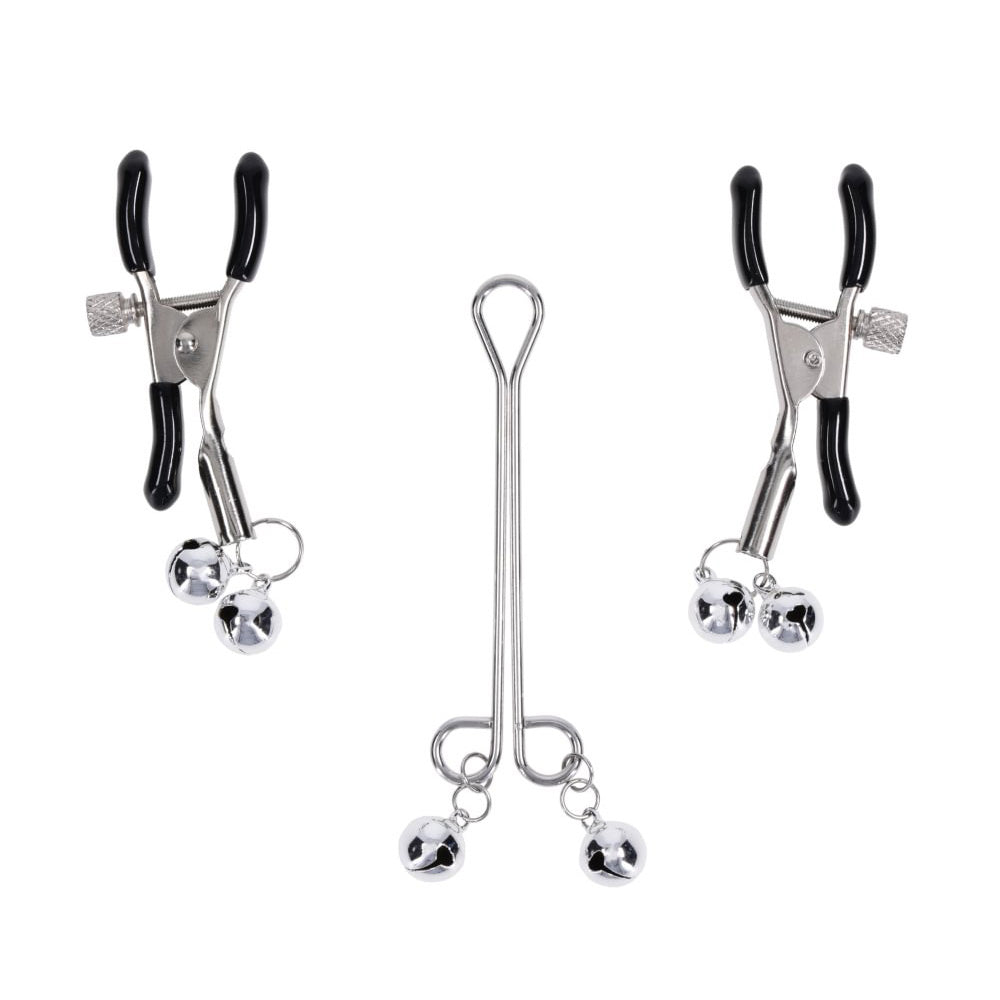 S&M Shadow Bell Nipple and Clit Jewelry - Metal Nipple Clamps