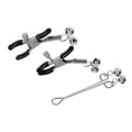 S&M Shadow Bell Nipple and Clit Jewelry - Metal Nipple Clamps and Clitoris Clamp