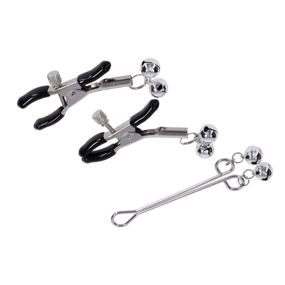 S&M Shadow Bell Nipple and Clit Jewelry - Metal Nipple Clamps