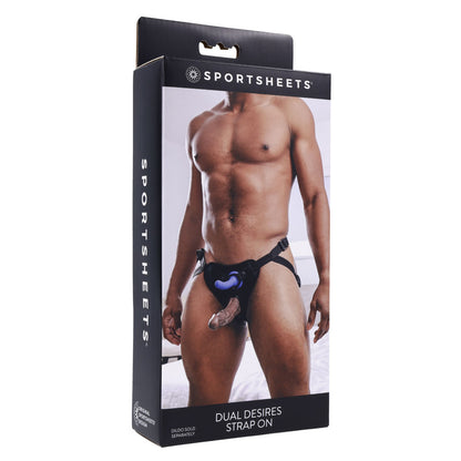 SPORTSHEETS Dual Desires Strap On - Black Adjustable Strap-On Harness