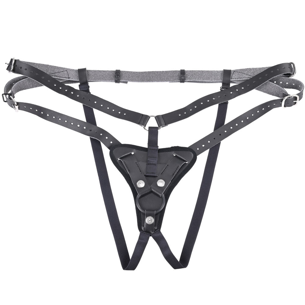 SPORTSHEETS Aurora High Waisted Strap On - Black Adjustable Strap-On