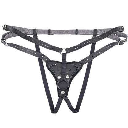 SPORTSHEETS Aurora High Waisted Strap On - Black Adjustable Strap-On