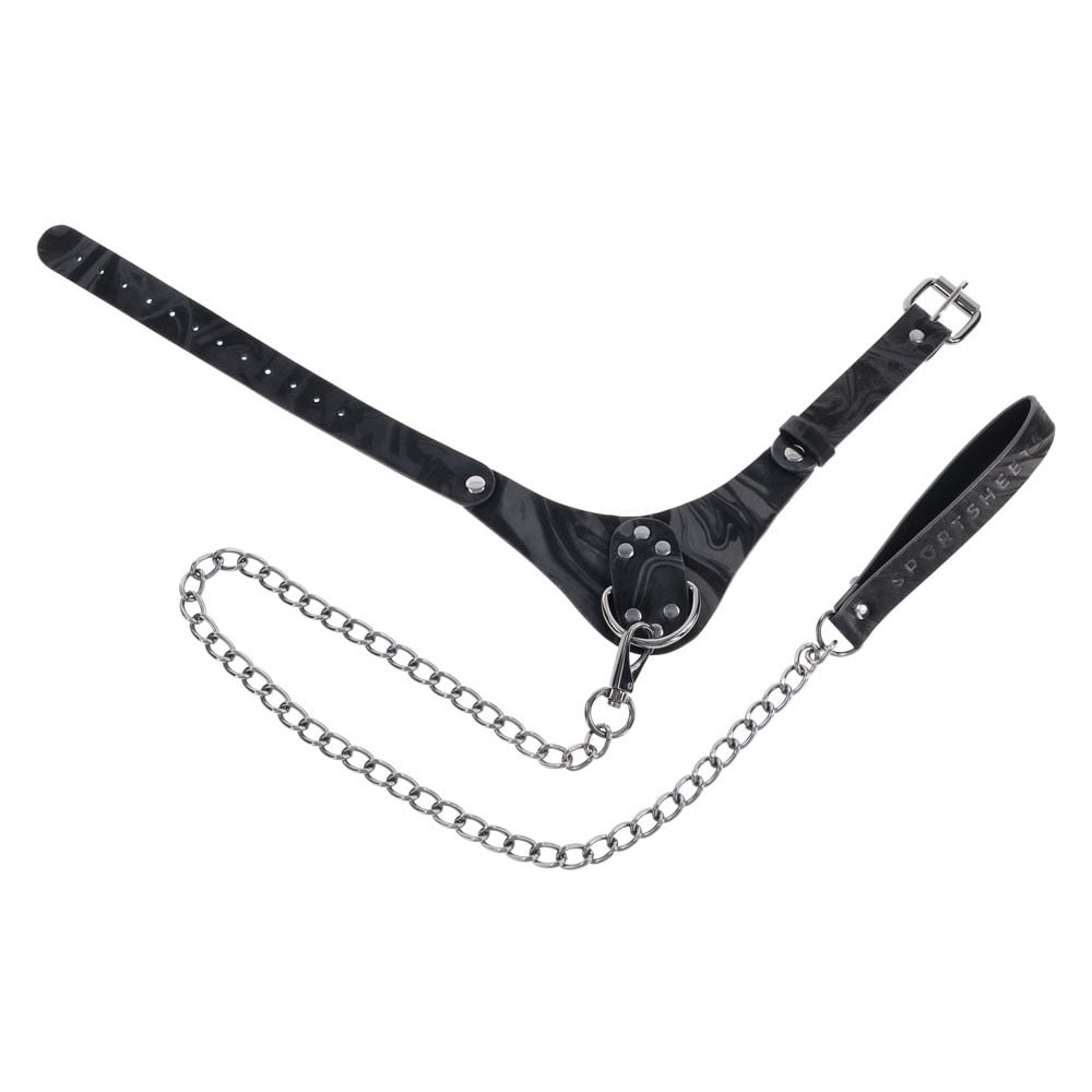 SPORTSHEETS Velvet Noir Collar & Leash - Black Restraint & Leash