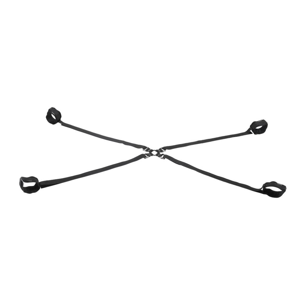 SPORTSHEETS Velvet Noir Adjustable Hog Tie & Cuff Set - Black