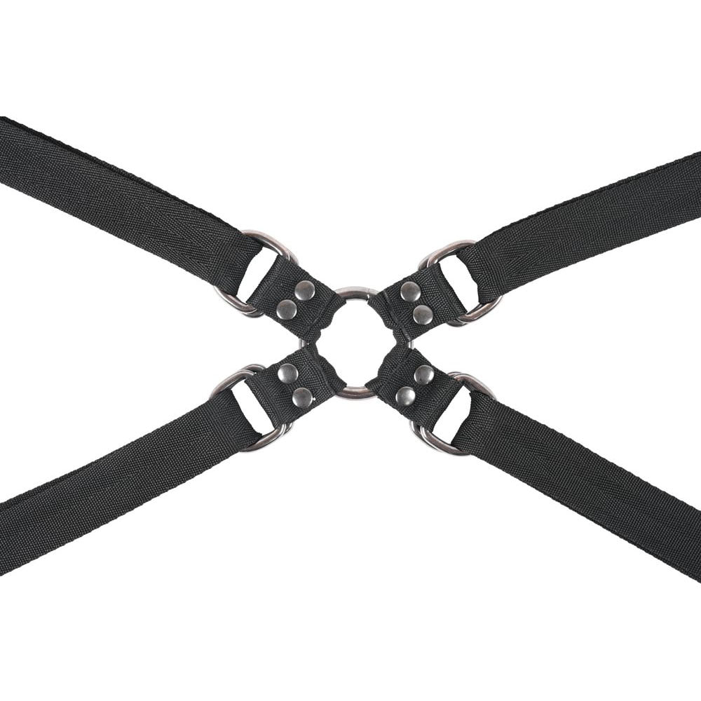 SPORTSHEETS Velvet Noir Adjustable Hog Tie & Cuff Set - Black
