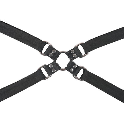 SPORTSHEETS Velvet Noir Adjustable Hog Tie & Cuff Set - Black