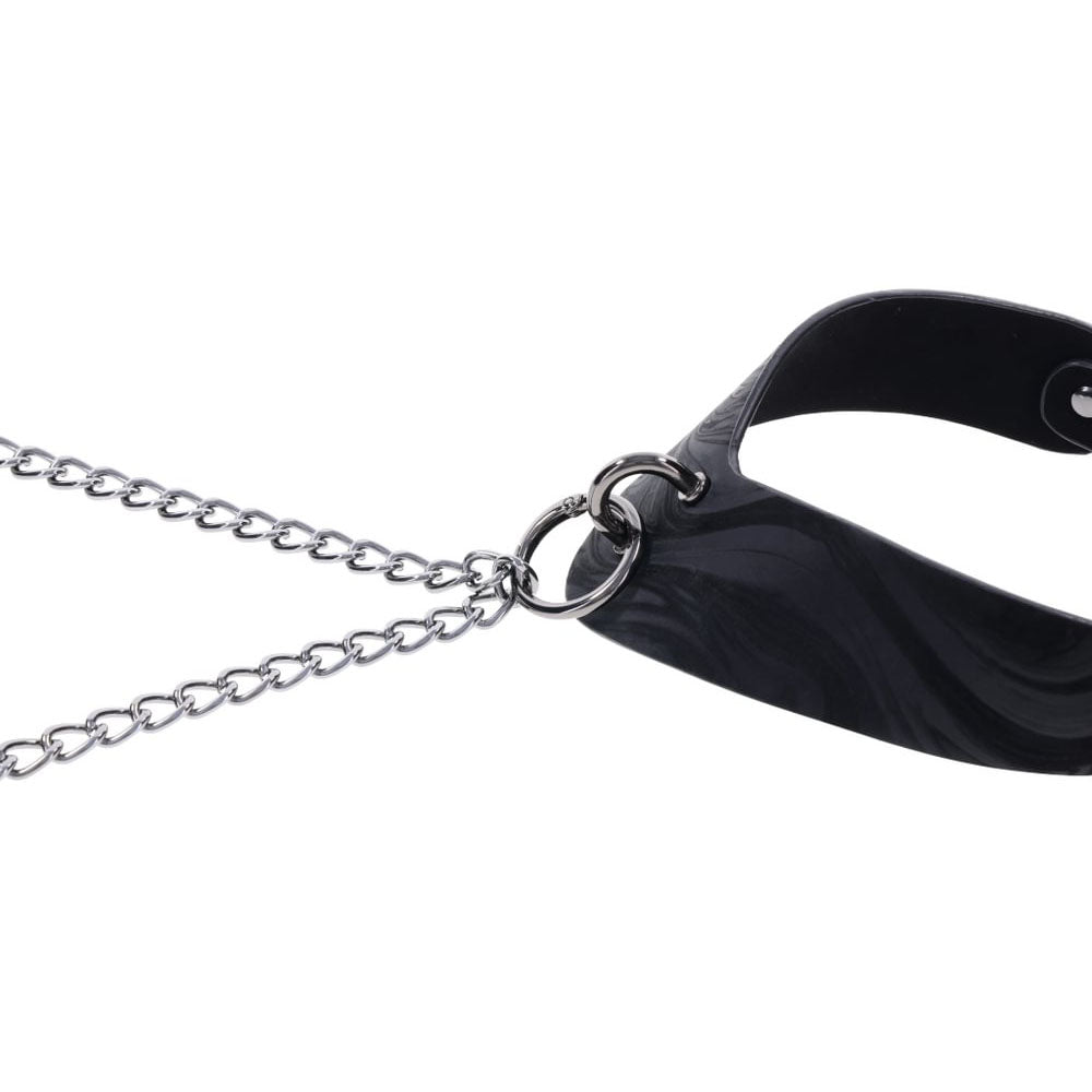 SPORTSHEETS Velvet Noir Collar & Removable Clamps - Black Neck &