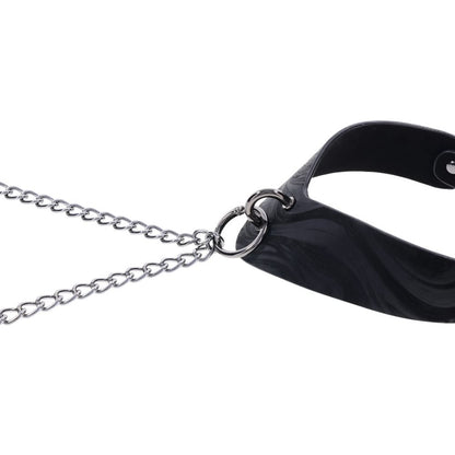 SPORTSHEETS Velvet Noir Collar & Removable Clamps - Black Neck &