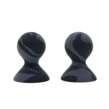SPORTSHEETS Velvet Noir Silicone Nipple Suckers - Black/Grey Nipple