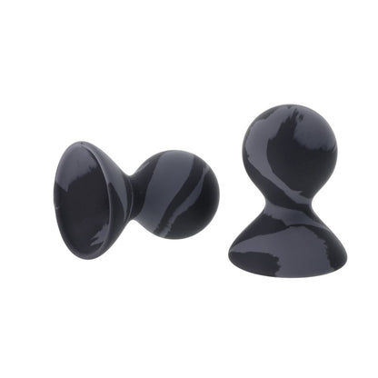 SPORTSHEETS Velvet Noir Silicone Nipple Suckers - Black/Grey Nipple