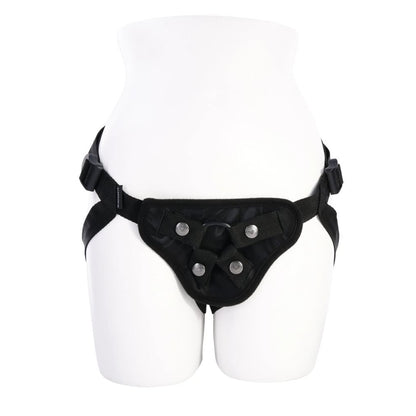 SPORTSHEETS Velvet Noir Strap On - Black Adjustable Strap-On Harness