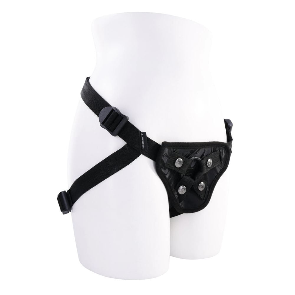SPORTSHEETS Velvet Noir Strap On - Black Adjustable Strap-On Harness