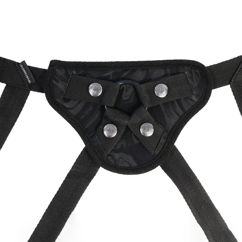 SPORTSHEETS Velvet Noir Strap On - Black Adjustable Strap-On Harness