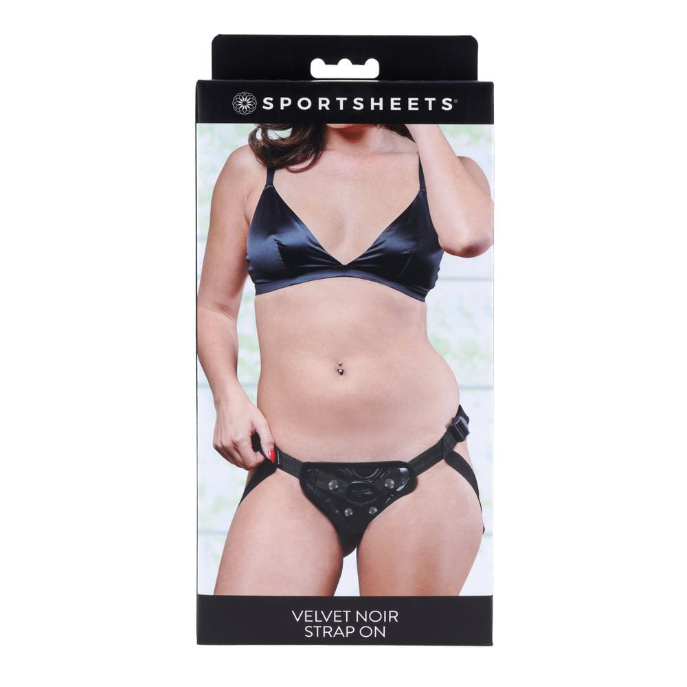 SPORTSHEETS Velvet Noir Strap On - Black Adjustable Strap-On Harness