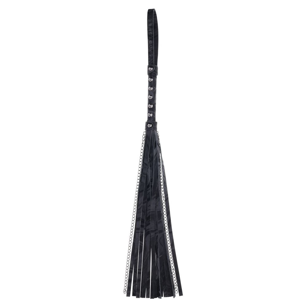 SPORTSHEETS Velvet Noir Chain Flogger - Black 43 cm Flogger Whip