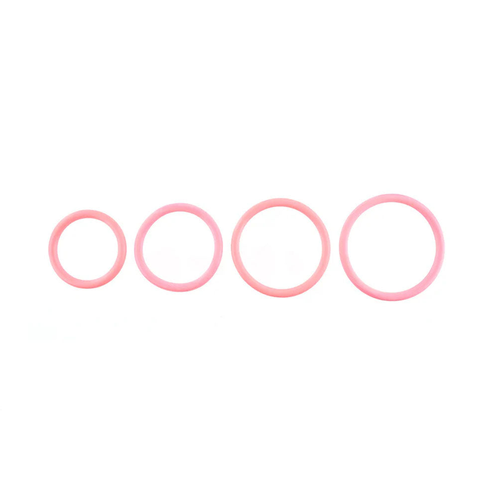 SPORTSHEETS Rubber O-Ring 4 Pack - Coral - Coral Rings - 4 Pack - Image 1