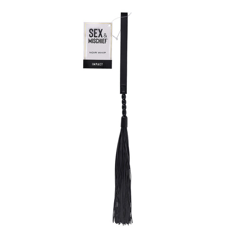 Sex & Mischief Noir Whip - Black 40 cm Rubber Whip - Image 1
