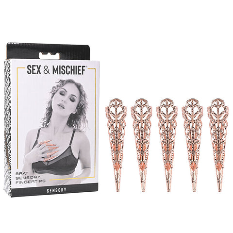 Sex & Mischief Brat Sensory Fingertips - Rose Gold - Set of 5 - Image 1