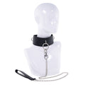 EDGE Collar & Leash - Black Neck Restraint with Heavy Duty Metal Leash