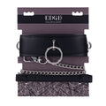 EDGE Collar & Leash - Black Neck Restraint with Heavy Duty Metal Leash