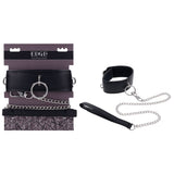 EDGE Collar & Leash - Black Neck Restraint with Heavy Duty Metal Leash - Image 1
