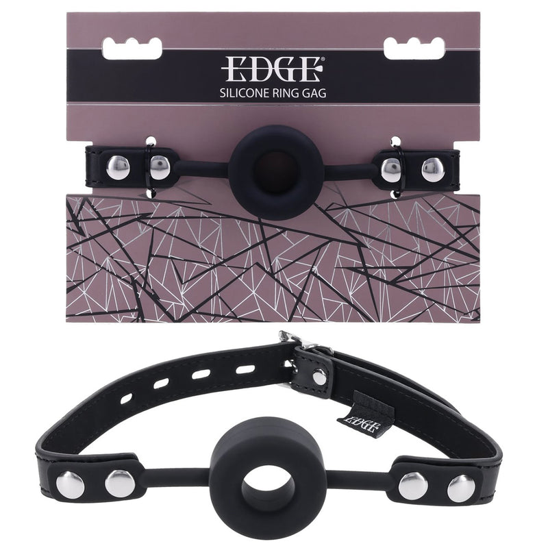 EDGE Silicone Ring Gag - Black Mouth Restraint