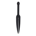 EDGE Silicone Tawse - Black Silicone Tawse Whip with Insertable Handle
