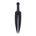 EDGE Silicone Tawse - Black Silicone Tawse Whip with Insertable Handle