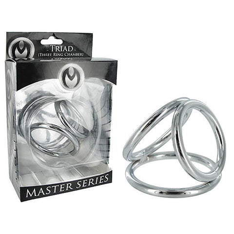 Master Series The Triad - Metal Chamber Cock and Ball Ring - Image 1
