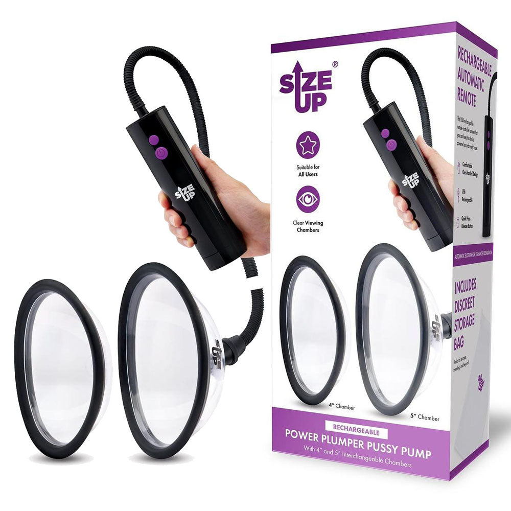 Size Up Rechargeable Power Plumper Pussy Pump - Clear Vagina Pump