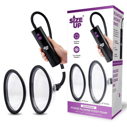 Size Up Rechargeable Power Plumper Pussy Pump - Clear Vagina Pump