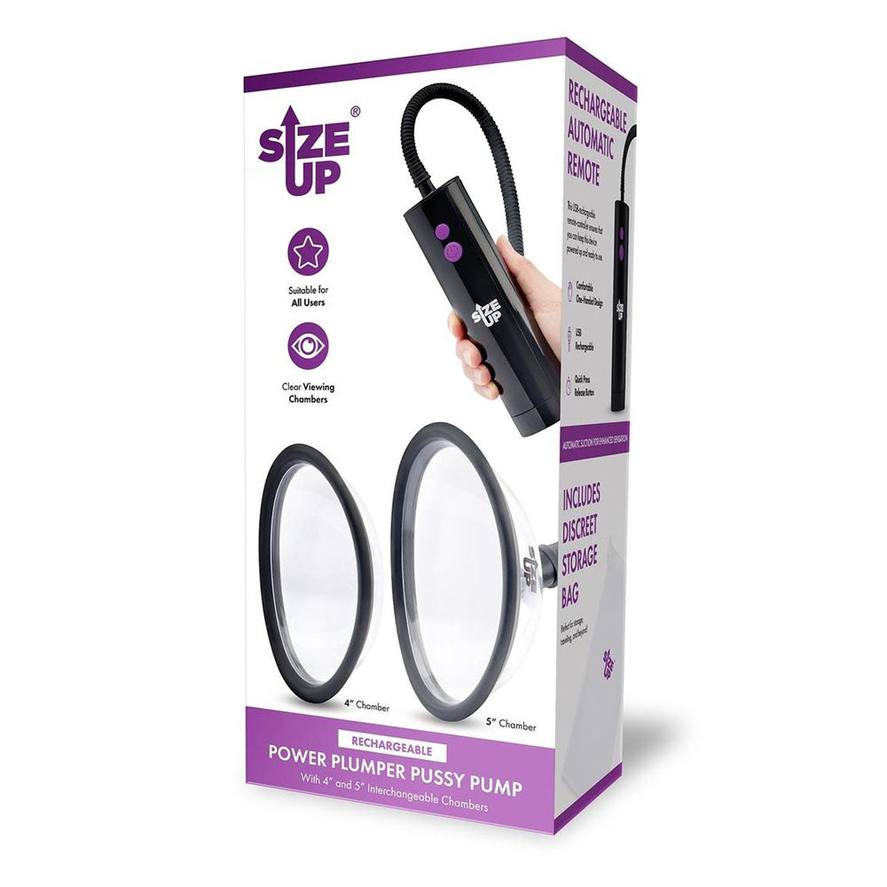 Size Up Rechargeable Power Plumper Pussy Pump - Clear Vagina Pump