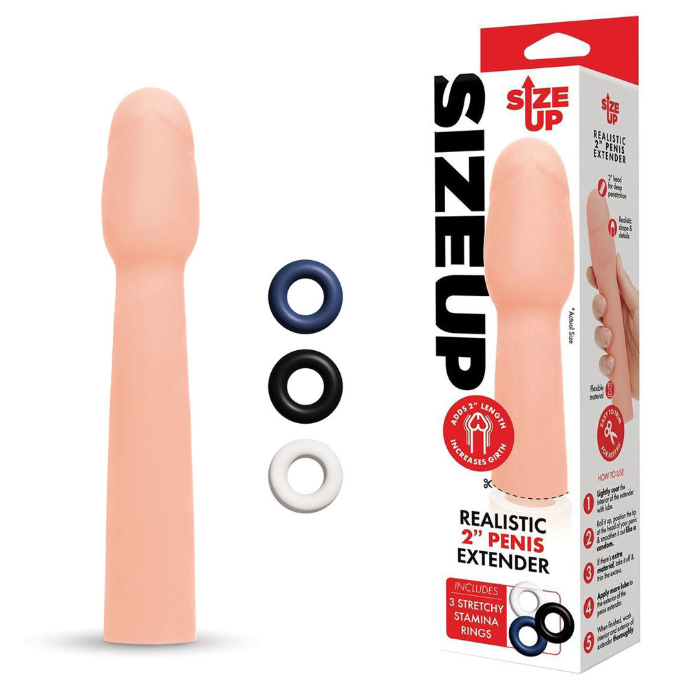 Size Up Realistic 2 Inch Penis Extender - Flesh (2'') Penis Extension