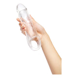 Size Up 3 Inch See-Thru Penis Extender with Ball Loop - Clear 7.6 cm (3'') Penis Extension Sleeve - Image 2