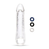 Size Up 3 Inch See-Thru Penis Extender with Ball Loop - Clear 7.6 cm (3'') Penis Extension Sleeve - Image 4