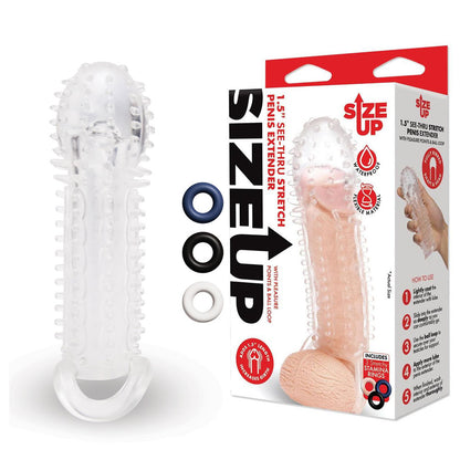 Size Up 1.5 Inch See-Thru Stretch Penis Extender - Clear (1.5'') Penis