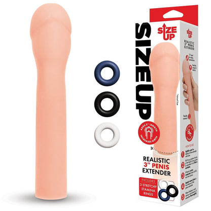Size Up Realistic 3'' Penis Extender - Flesh (3'') Penis Extension