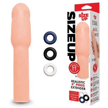 Size Up Realistic 4 Inch Penis Extender - Flesh (4'') Penis Extension