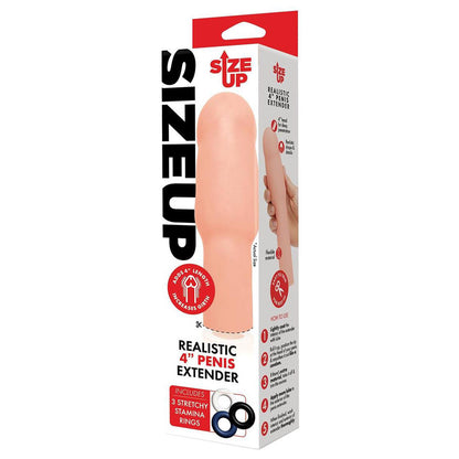 Size Up Realistic 4 Inch Penis Extender - Flesh (4'') Penis Extension