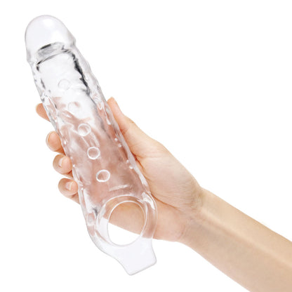 Size Up 1 Inch See-Thru Stretch Penis Extender - Clear (1'') Penis