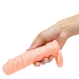 Size Up Realistic 1 Inch Penis Extender - Flesh - Flesh 2.5 cm (1'') Penis Extension Sleeve - Image 2