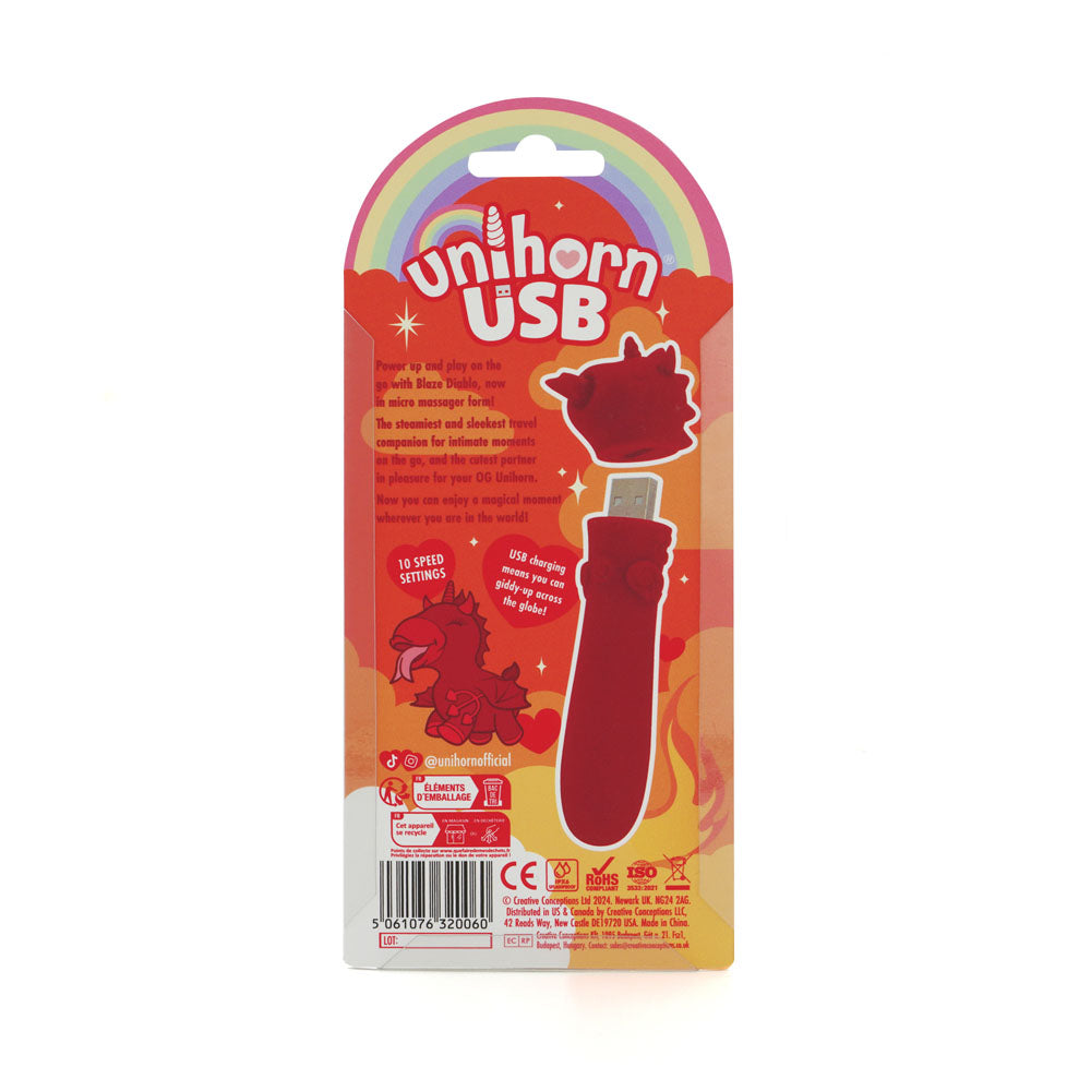 Unihorn - USB Bullet - Blaze Diablo - Red Vibrating Bullet
