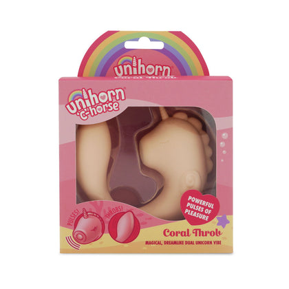 Unihorn - C Horse - Coral Throb - Coral USB Rechargeable Dual Unicorn Vibrator